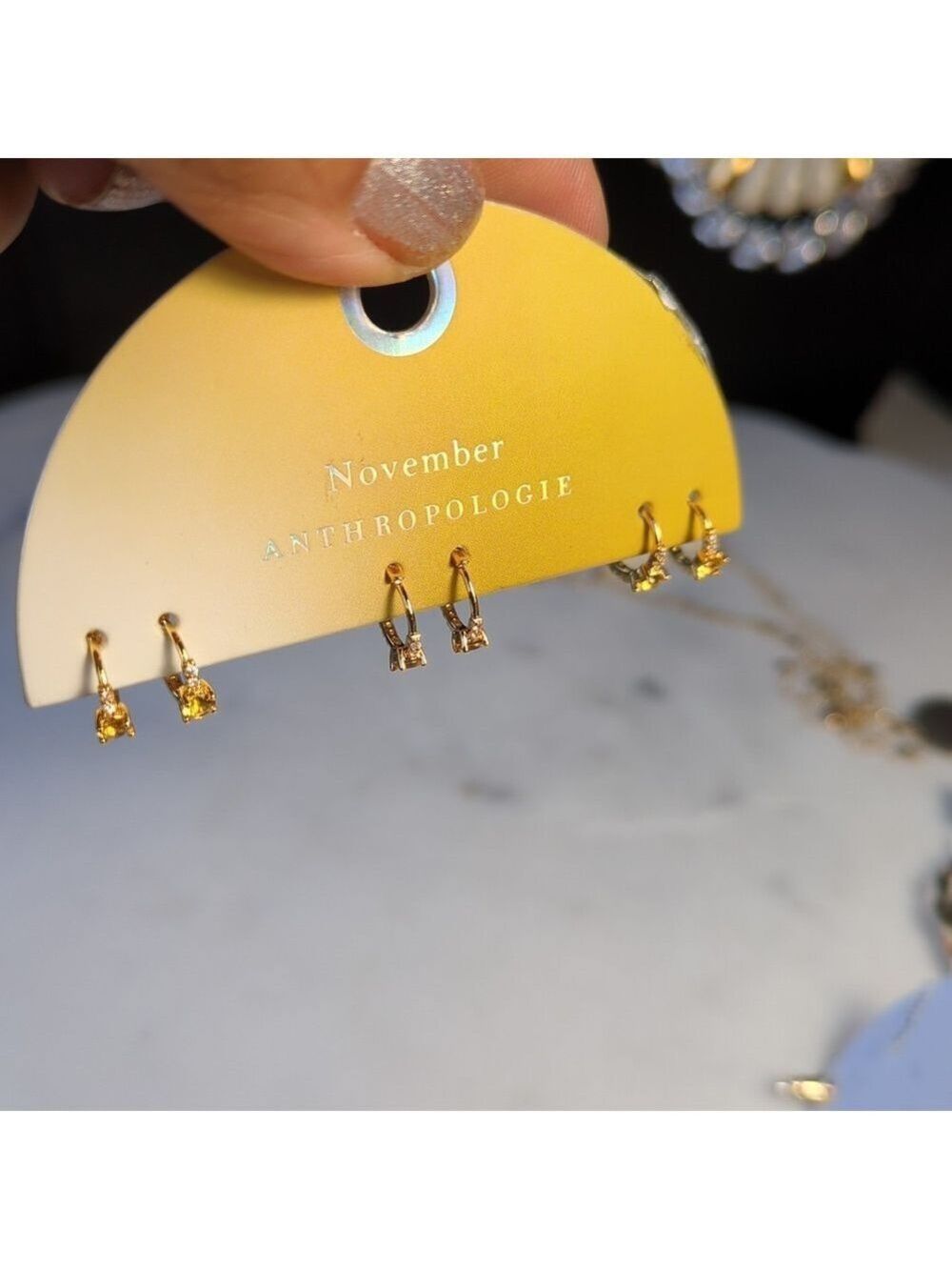 Anthropologie Small Hoop & Stud 14K Gold Plated Earrings Set, 3 Pairs - NWT - Picture 9 of 9